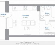 1-комнатная квартира площадью 26.08 кв.м, Новорязанское шоссе, 15, корп.15 | цена 1 985 992 руб. | www.metrprice.ru