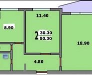 2-комнатная квартира площадью 50.3 кв.м, Родниковая улица, 5 | цена 7 300 000 руб. | www.metrprice.ru