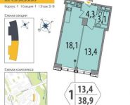 1-комнатная квартира площадью 38.9 кв.м в ЖК "SHIROKAYA", улица Василия Ботылёва, 6 | цена 6 993 442 руб. | www.metrprice.ru