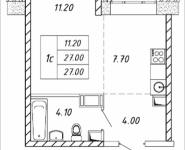 1-комнатная квартира площадью 28.4 кв.м, Дружбы, 1 | цена 3 010 400 руб. | www.metrprice.ru