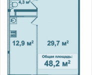 1-комнатная квартира площадью 48.2 кв.м, Парусная, 3 | цена 4 575 984 руб. | www.metrprice.ru