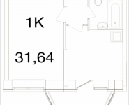 1-комнатная квартира площадью 31.64 кв.м, Ясная, 8, корп.8 | цена 2 764 337 руб. | www.metrprice.ru