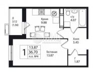 1-комнатная квартира площадью 36.7 кв.м,  | цена 2 969 000 руб. | www.metrprice.ru