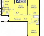 3-комнатная квартира площадью 100.3 кв.м, бульвар Маршала Рокоссовского, 6к1А | цена 6 097 738 руб. | www.metrprice.ru