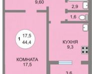 1-комнатная квартира площадью 43 кв.м, Мичурина ул., 27К5 | цена 3 650 000 руб. | www.metrprice.ru