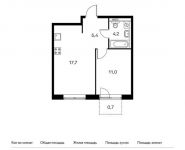 1-комнатная квартира площадью 39 кв.м, Боровское ш, 2А | цена 8 513 700 руб. | www.metrprice.ru