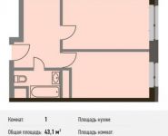 1-комнатная квартира площадью 43.1 кв.м, Береговой пр., ВЛ5 | цена 9 051 000 руб. | www.metrprice.ru