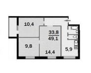 3-комнатная квартира площадью 10 кв.м, 4-й мкр (Зеленоград), К409 | цена 6 450 000 руб. | www.metrprice.ru