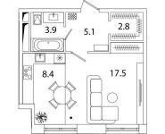 1-комнатная квартира площадью 37.6 кв.м, Рязанский проспект, д.влд 2 | цена 6 783 115 руб. | www.metrprice.ru