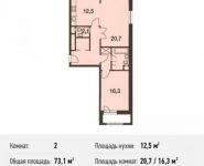 2-комнатная квартира площадью 73.1 кв.м, Волоколамское шоссе, вл67-69 | цена 11 240 222 руб. | www.metrprice.ru