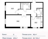 2-комнатная квартира площадью 2 кв.м в ЖК "Ярцевская 24", Ярцевская ул., 24 | цена 12 977 800 руб. | www.metrprice.ru