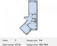 2-комнатная квартира площадью 47.7 кв.м, Потаповская Роща ул., 1К1 | цена 6 922 076 руб. | www.metrprice.ru