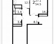 2-комнатная квартира площадью 54.5 кв.м, Колпакова, 44, корп.32 | цена 4 462 940 руб. | www.metrprice.ru