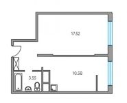 1-комнатная квартира площадью 38 кв.м, Трубецкая улица, 1 | цена 2 993 600 руб. | www.metrprice.ru