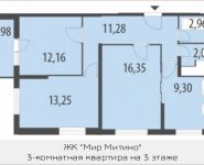 3-комнатная квартира площадью 69 кв.м, 2-я Муравская улица, 7с1 | цена 7 854 256 руб. | www.metrprice.ru