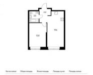 1-комнатная квартира площадью 41.3 кв.м, Ленинский проспект, 20 | цена 6 624 520 руб. | www.metrprice.ru