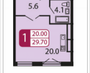 1-комнатная квартира площадью 29.7 кв.м, Ивановская, 7, корп.3Г | цена 2 702 700 руб. | www.metrprice.ru