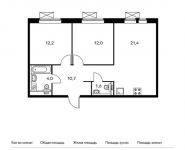 2-комнатная квартира площадью 61.9 кв.м,  | цена 6 852 330 руб. | www.metrprice.ru
