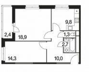 2-комнатная квартира площадью 59.3 кв.м,  | цена 9 662 935 руб. | www.metrprice.ru