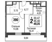 2-комнатная квартира площадью 49.35 кв.м, Почтовая Б. улица, д.влд30к7 | цена 12 404 320 руб. | www.metrprice.ru