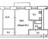 2-комнатная квартира площадью 45 кв.м, Студёный проезд, 6к3 | цена 2 350 000 руб. | www.metrprice.ru