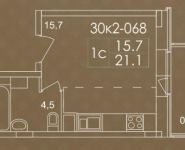 1-комнатная квартира площадью 21.1 кв.м в ЖК "Пятницкие Кварталы", Пятницкие Кварталы мкр | цена 1 893 592 руб. | www.metrprice.ru