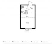 1-комнатная квартира площадью 21.9 кв.м,  | цена 3 267 480 руб. | www.metrprice.ru
