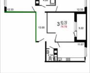 3-комнатная квартира площадью 74.6 кв.м, Шестая, 17 | цена 4 882 877 руб. | www.metrprice.ru