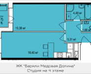 2-комнатная квартира площадью 47.48 кв.м, Октябрьская, к1, корп.7 | цена 3 954 180 руб. | www.metrprice.ru