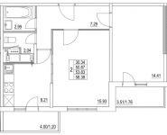 2-комнатная квартира площадью 53.83 кв.м, 2-я Муравская | цена 6 901 953 руб. | www.metrprice.ru