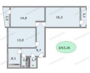 3-комнатная квартира площадью 63 кв.м, Костромская ул., 16 | цена 10 000 000 руб. | www.metrprice.ru