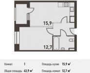 1-комнатная квартира площадью 44.4 кв.м, Головинское ш., 5 | цена 8 436 000 руб. | www.metrprice.ru