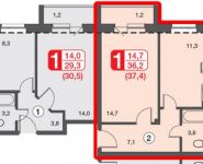 1-комнатная квартира площадью 37 кв.м, Белокаменное ш., 13 | цена 3 291 000 руб. | www.metrprice.ru