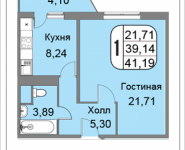 1-комнатная квартира площадью 43.5 кв.м, Большая Очаковская, 44, корп.2 | цена 7 221 000 руб. | www.metrprice.ru