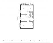 3-комнатная квартира площадью 80.5 кв.м, Саларьево д, Новая 2-я ул, 23с1 | цена 8 476 650 руб. | www.metrprice.ru