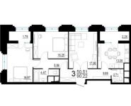 3-комнатная квартира площадью 90.2 кв.м, улица Дмитрия Ульянова, 6к1 | цена 19 270 992 руб. | www.metrprice.ru