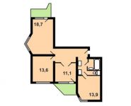 3-комнатная квартира площадью 78.3 кв.м, Поликахина ул., 5 | цена 5 457 900 руб. | www.metrprice.ru