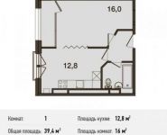 1-комнатная квартира площадью 39.4 кв.м, Глинищевский переулок, 5/7 | цена 3 467 200 руб. | www.metrprice.ru