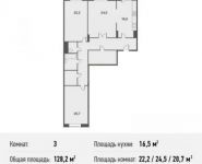 3-комнатная квартира площадью 128.2 кв.м, Юбилейный пр-т, 44А | цена 11 732 500 руб. | www.metrprice.ru