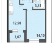 1-комнатная квартира площадью 36.03 кв.м, Цимлянская, 3, корп.1 | цена 4 557 795 руб. | www.metrprice.ru