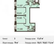 3-комнатная квартира площадью 70 кв.м, Донецкая ул., 30С1 | цена 9 078 979 руб. | www.metrprice.ru
