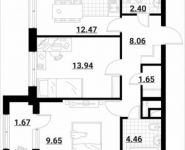 2-комнатная квартира площадью 54.3 кв.м, Тайнинская ул., 9 | цена 8 724 159 руб. | www.metrprice.ru