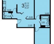 3-комнатная квартира площадью 76.47 кв.м, 5-й микрорайон, 18 | цена 4 074 322 руб. | www.metrprice.ru