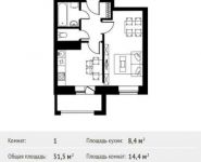 1-комнатная квартира площадью 31.5 кв.м, Фруктовая улица, 1 | цена 3 078 432 руб. | www.metrprice.ru