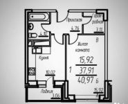 1-комнатная квартира площадью 40 кв.м в Микрорайон "Супонево", Супонево мкр | цена 2 900 000 руб. | www.metrprice.ru