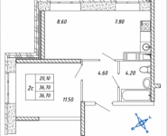 2-комнатная квартира площадью 36.7 кв.м, Дружбы, 3, корп.36 | цена 3 936 075 руб. | www.metrprice.ru