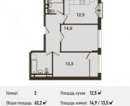 2-комнатная квартира площадью 62.2 кв.м, Ивановская ул., 1 | цена 5 038 200 руб. | www.metrprice.ru