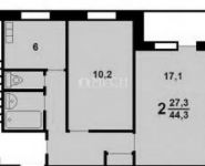 2-комнатная квартира площадью 44 кв.м, Полбина ул., 36 | цена 6 800 000 руб. | www.metrprice.ru