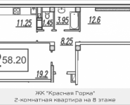 2-комнатная квартира площадью 58.2 кв.м, Колхозная улица, 20 | цена 3 013 425 руб. | www.metrprice.ru