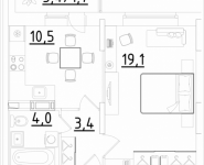 1-комнатная квартира площадью 38.7 кв.м, Строителей, корп.3 | цена 2 147 850 руб. | www.metrprice.ru